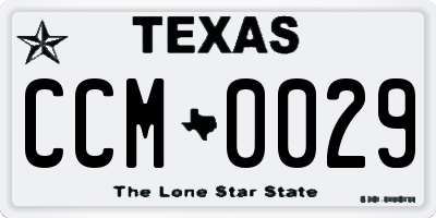 TX license plate CCM0029