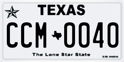 TX license plate CCM0040