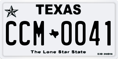 TX license plate CCM0041