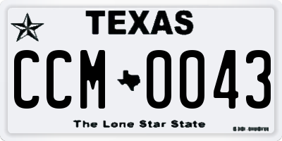 TX license plate CCM0043