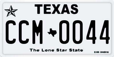 TX license plate CCM0044