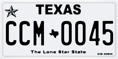 TX license plate CCM0045