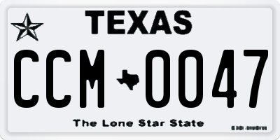 TX license plate CCM0047