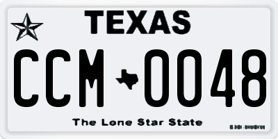 TX license plate CCM0048