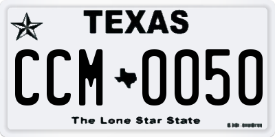 TX license plate CCM0050