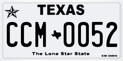 TX license plate CCM0052