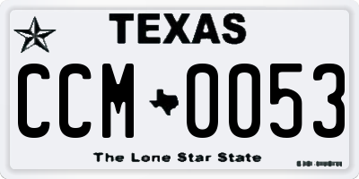 TX license plate CCM0053