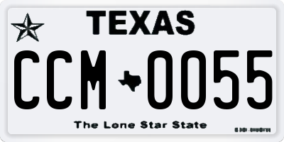 TX license plate CCM0055
