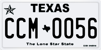 TX license plate CCM0056