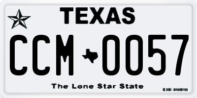 TX license plate CCM0057