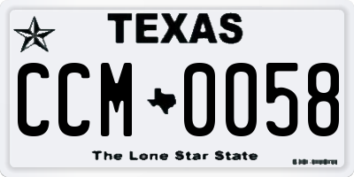 TX license plate CCM0058