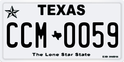 TX license plate CCM0059