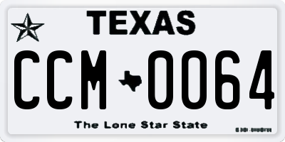 TX license plate CCM0064
