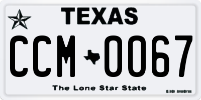 TX license plate CCM0067