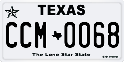 TX license plate CCM0068
