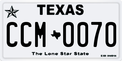 TX license plate CCM0070