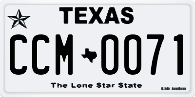 TX license plate CCM0071