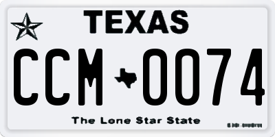 TX license plate CCM0074
