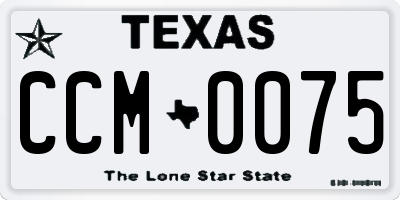 TX license plate CCM0075