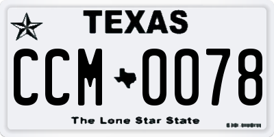 TX license plate CCM0078