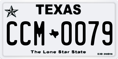 TX license plate CCM0079