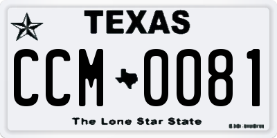 TX license plate CCM0081