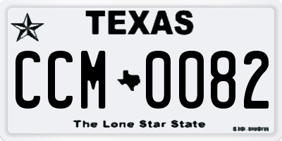 TX license plate CCM0082