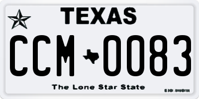 TX license plate CCM0083
