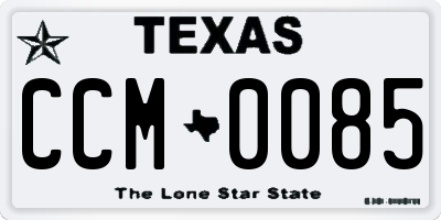 TX license plate CCM0085