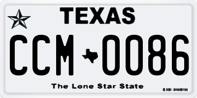 TX license plate CCM0086