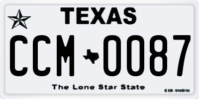 TX license plate CCM0087
