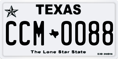 TX license plate CCM0088