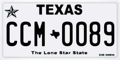 TX license plate CCM0089