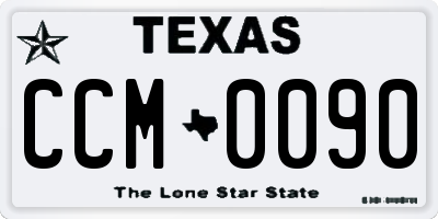 TX license plate CCM0090