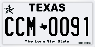 TX license plate CCM0091