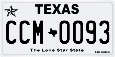TX license plate CCM0093