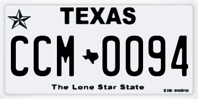 TX license plate CCM0094