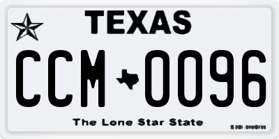 TX license plate CCM0096