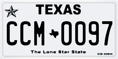 TX license plate CCM0097