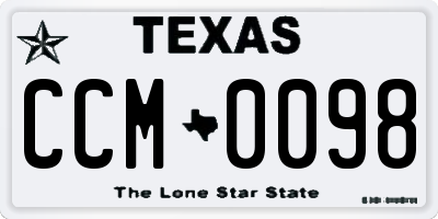 TX license plate CCM0098