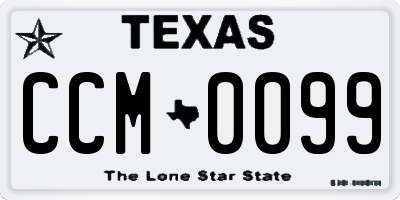 TX license plate CCM0099