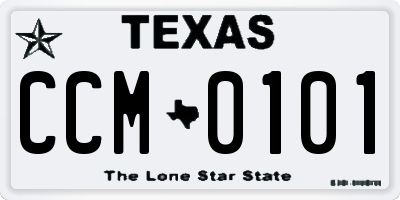 TX license plate CCM0101
