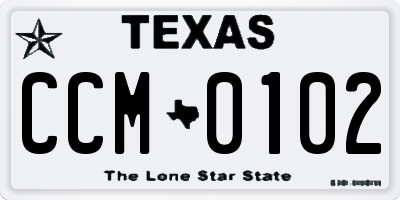 TX license plate CCM0102