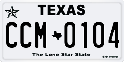 TX license plate CCM0104