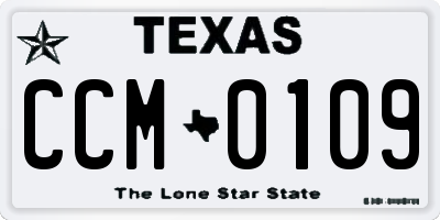 TX license plate CCM0109