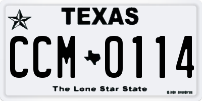 TX license plate CCM0114