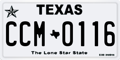 TX license plate CCM0116