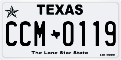 TX license plate CCM0119