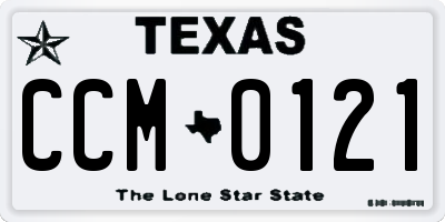 TX license plate CCM0121
