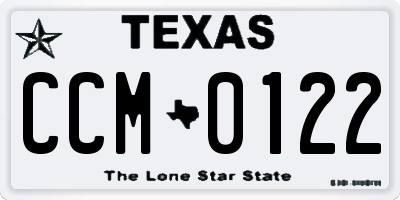 TX license plate CCM0122